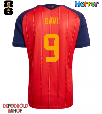 Spanien Paez Gavi #9 Hjemmebanetrøje VM 2026 Kort ærmer